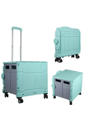 Sunup Sn-26968 Katlanabilir Market Pazar Kamp Tekerlekli Alışveriş Arabası 60kg Kapasiteli