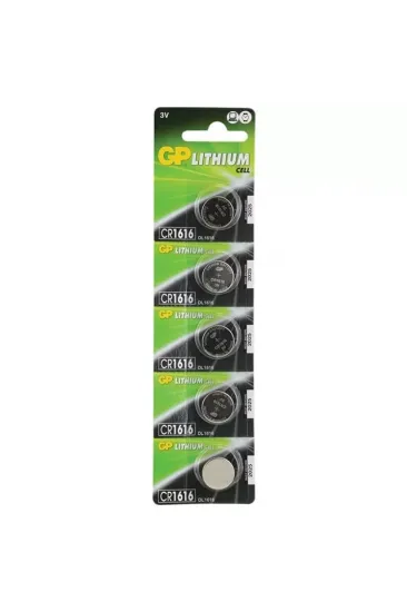 Gp Cr1616 Lityum 3 Volt Pil 5'li Paket Gp Cr1616 Lityum 3 Volt Pil 5'li Paket