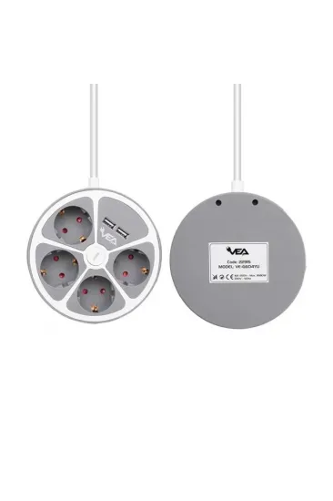 Vea Ve-g604yu 4'lü 2 Usb’li Anahtarlı 1.5 Metre Grup Priz Vea Ve-g604yu 4'lü 2 Usb’li Anahtarlı 1.5 Metre Grup Priz