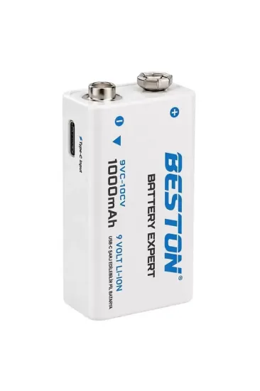 Beston 9vc-10cv 9v 1000mah Type-c Şarj Edilebilir Li-ıon Lityum Pil Ve Şarj Kablosu Beston 9vc-10cv 9v 1000mah Type-c Şarj Edilebilir Li-ıon Lityum Pil Ve Şarj Kablosu