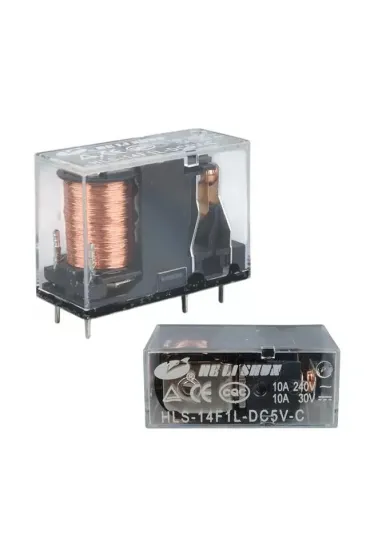5 Volt Şeffaf 5 Bacak 10a Tek Kontak Röle Hls14f1l-dc5v-c