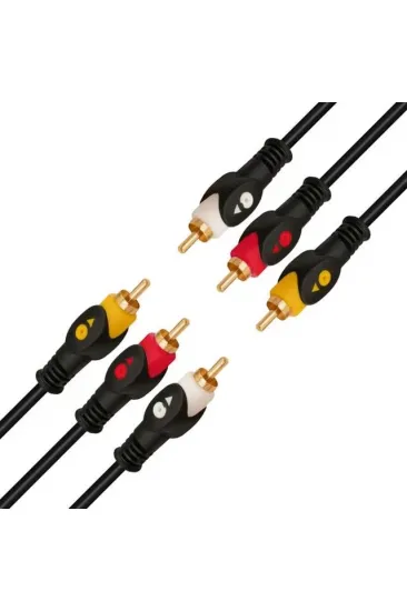 Powermaster 1.5 Metre 3rca-3rca Kablo Powermaster 1.5 Metre 3rca-3rca Kablo