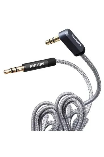 Philips Swr2114f/93 1 Metre 3.5mm Stereo Aux Ses Kablosu 90 Derece L Tipi Açılı Örgülü Zırhlı Philips Swr2114f/93 1 Metre 3.5mm Stereo Aux Ses Kablosu 90 Derece L Tipi Açılı Örgülü Zırhlı