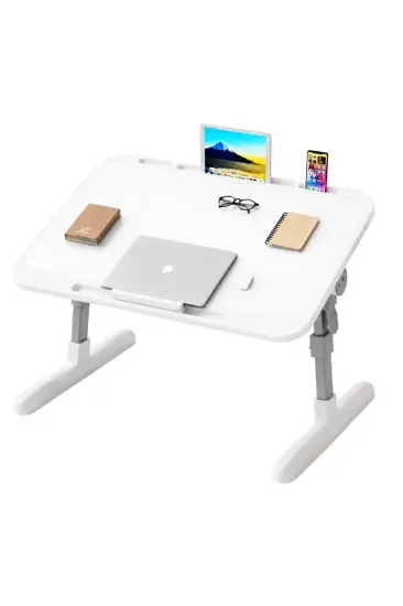 Sunup Sn-29697 Çok Fonksiyonlu Katlanabilir Yatak Koltuk Laptop Masası Yükseklik Ve Açı Ayarlı Beyaz 60x40cm Sunup Sn-29697 Çok Fonksiyonlu Katlanabilir Yatak Koltuk Laptop Masası Yükseklik Ve Açı Ayarlı Beyaz 60x40cm