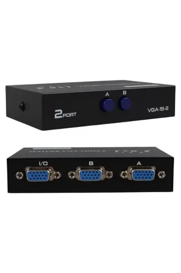 Powermaster Pm-4263 2 Port Giriş 1 Çıkış Manuel Vga Splitter Toplayıcı Switch (2 Pc 1 Ekran) Powermaster Pm-4263 2 Port Giriş 1 Çıkış Manuel Vga Splitter Toplayıcı Switch (2 Pc 1 Ekran)