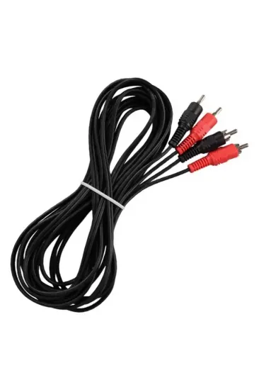 Powermaster Pm-428 Siyah 5 Metre 2 Rca + 2 Rca Kablo Powermaster Pm-428 Siyah 5 Metre 2 Rca + 2 Rca Kablo