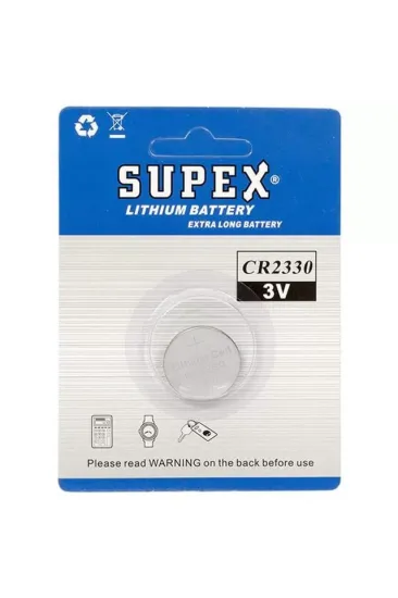 Supex Cr2330 3 Volt Lityum Pil Tekli Supex Cr2330 3 Volt Lityum Pil Tekli