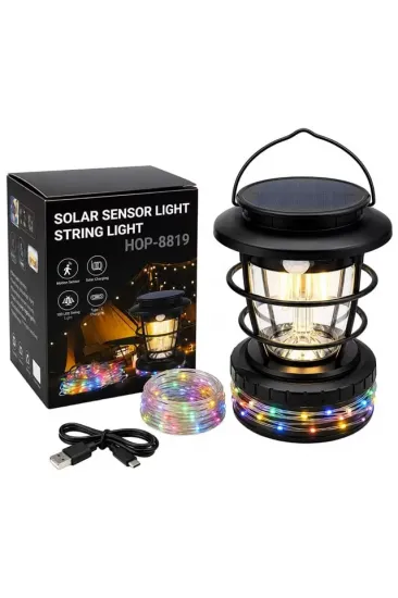 Powermaster Hop-8819 Solar Sensörlü Kamp Lambası