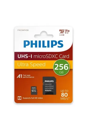Philips Fm25mp45b/00 256gb Class10 Uhs-ı U1 Tf Adaptörlü Micro Sdxc Hafıza Kartı Philips Fm25mp45b/00 256gb Class10 Uhs-ı U1 Tf Adaptörlü Micro Sdxc Hafıza Kartı