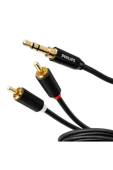 Philips Swr2121b/93 3.5mm Stereo 2 Rca Aux Ses Kablosu 5 Metre Hi-fi Ses Kalitesi Philips Swr2121b/93 3.5mm Stereo 2 Rca Aux Ses Kablosu 5 Metre Hi-fi Ses Kalitesi