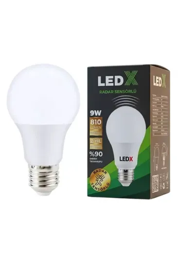 Ledx Al-ll9r Radar Sensörlü 9 Watt E27 Duy 810 Lümen Beyaz Led Ampul Ledx Al-ll9r Radar Sensörlü 9 Watt E27 Duy 810 Lümen Beyaz Led Ampul
