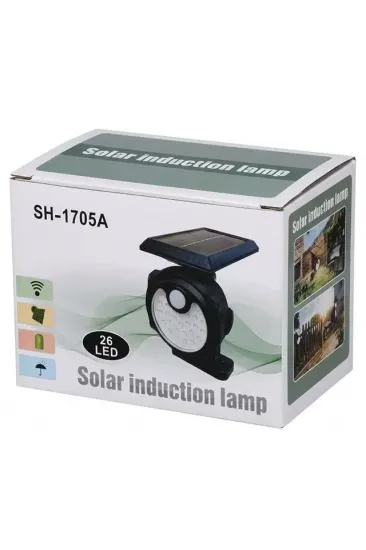 Powermaster Sh-1705a 26 Ledli Sensörlü 3 Modlu Solar İndiksiyon Duvar Lambası Powermaster Sh-1705a 26 Ledli Sensörlü 3 Modlu Solar İndiksiyon Duvar Lambası