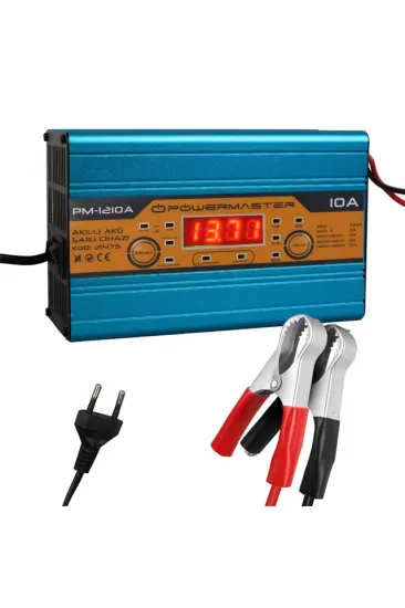 Powermaster Dc-1210a 12 Volt Max 10 Amper Digital Ekranlı Akıllı Akü Şarj Cihazı Powermaster Dc-1210a 12 Volt Max 10 Amper Digital Ekranlı Akıllı Akü Şarj Cihazı