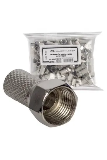 F Konnektör Rg6-u4 Geniş 18 Mm (100 Adet) F Konnektör Rg6-u4 Geniş 18 Mm (100 Adet)