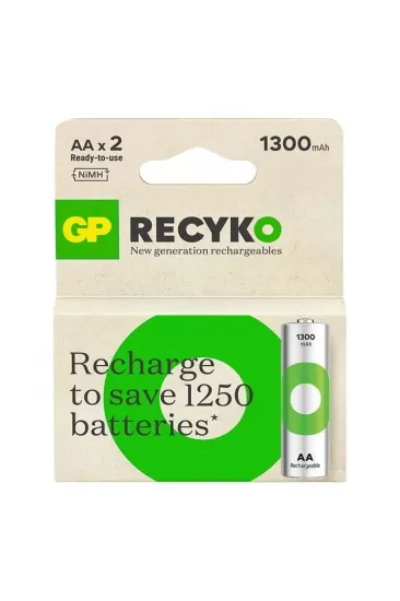 Gp Recyko 1300 Mah Ni-mh 1.2 Volt Aa Kalem Şarjlı Pil 2li Paket Gp Recyko 1300 Mah Ni-mh 1.2 Volt Aa Kalem Şarjlı Pil 2li Paket