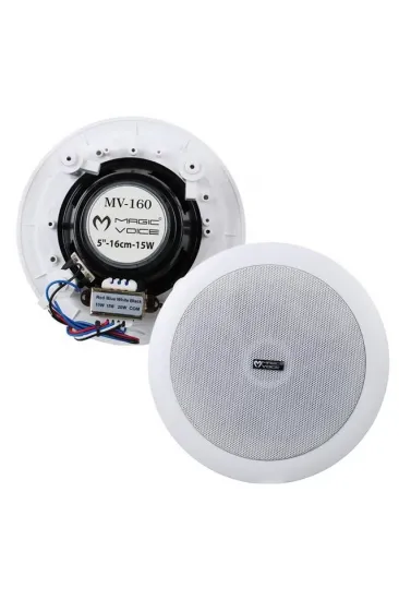 Magicvoice Mv-160 16 Cm 6" Tweeterli Beyaz Trafolu Alçıpan Tavan Hoparlör Magicvoice Mv-160 16 Cm 6" Tweeterli Beyaz Trafolu Alçıpan Tavan Hoparlör
