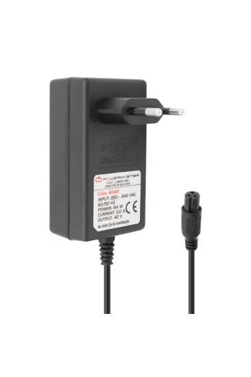 Powermaster 42 Volt - 1 Amper 3 Pinli Ginger Priz Tip Şarj Cihazı Pm-6043 Powermaster 42 Volt - 1 Amper 3 Pinli Ginger Priz Tip Şarj Cihazı Pm-6043