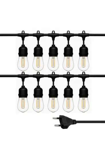 Ledx Kb00002 10'lu E27 Duy Sıralı 10 Metre Lamba Kablosu (10 Adet Duy İçerir)