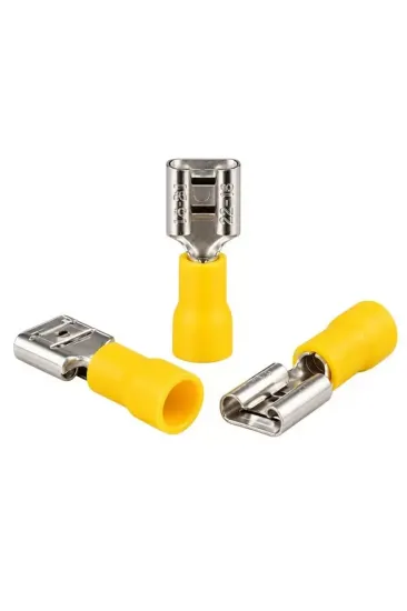 Powermaster Pm-39077 4-6mm2 Kesit 23x7x6mm Soket Sarı İzoleli Kablo Pabucu (100'lü Paket) Powermaster Pm-39077 4-6mm2 Kesit 23x7x6mm Soket Sarı İzoleli Kablo Pabucu (100'lü Paket)
