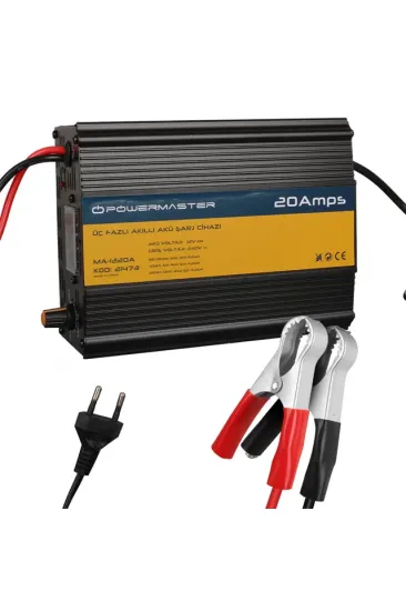 Powermaster Ma-1220a 12 Volt 20 Amper Akıllı Akü Şarj Cihazı Powermaster Ma-1220a 12 Volt 20 Amper Akıllı Akü Şarj Cihazı