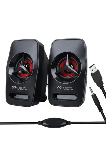 Magicvoice T-19 1+1 Usb Pc Mini Hoparlör - Speaker (2*3 Watt - 4 Ohm)