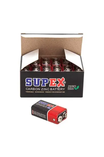 Supex 6f22 9 Volt Pil 12 'li Paket Supex 6f22 9 Volt Pil 12 'li Paket