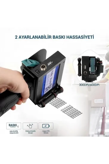 Powermaster Pm-10878 4.3'' Dokunmatik Ekranlı Şarjlı Endüstriyel El Tipi Portatif Mürekkep Yazıcı Powermaster Pm-10878 4.3'' Dokunmatik Ekranlı Şarjlı Endüstriyel El Tipi Portatif Mürekkep Yazıcı