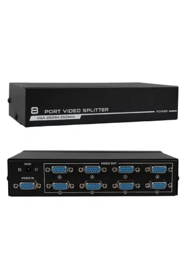 Powermaster Pm-2553 8 Port Vga Dağıtıcı Çoğaltıcı Splitter 9 Volt Adaptörlü 1920x1440 250mhz Powermaster Pm-2553 8 Port Vga Dağıtıcı Çoğaltıcı Splitter 9 Volt Adaptörlü 1920x1440 250mhz