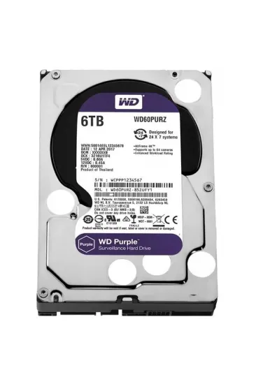 Western Digital Wd60purz 6 Tb Sata6 64mb 7-24 Purple Harddisk Western Digital Wd60purz 6 Tb Sata6 64mb 7-24 Purple Harddisk