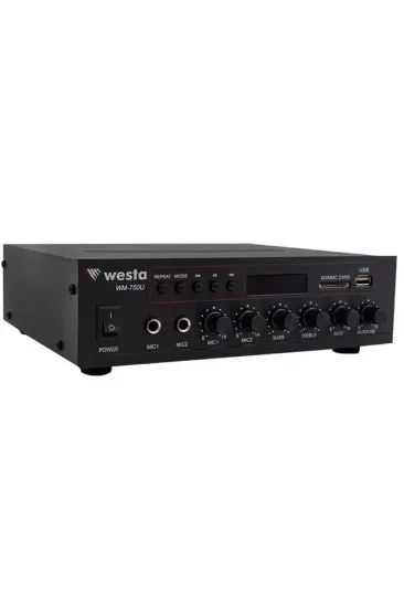 Westa Wm-750u 80 Watt 100v-70v Mini 4-16 Ohm Usb-sd-bluetooth 2 Mikrofon Girişli Trafolu Anfi Westa Wm-750u 80 Watt 100v-70v Mini 4-16 Ohm Usb-sd-bluetooth 2 Mikrofon Girişli Trafolu Anfi