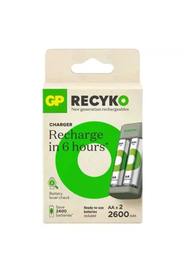 Gp Recyko E221 2*2600 Mah R6 Aa Pilli Şarj Cihazı (gp-e221/270ahcer21-2gtlb2)