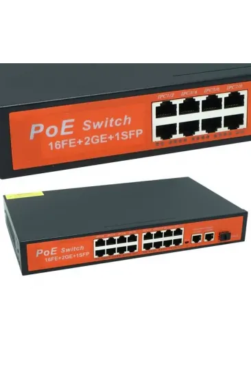 Powermaster Poe Gigabit Ethernet Switch 16 Port 3 Port/1000 Uplink 200 Watt 16fe+2ge+1sfp Powermaster Poe Gigabit Ethernet Switch 16 Port 3 Port/1000 Uplink 200 Watt 16fe+2ge+1sfp