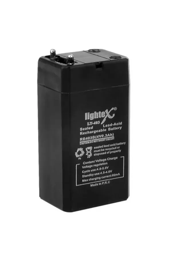 Lightex Lt-403 4 Volt 0.3 Amper Akü Lightex Lt-403 4 Volt 0.3 Amper Akü