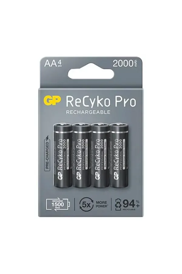 Gp Recyko Pro Aa 2000 Mah Şarjlı 4'lü Pil Gp Recyko Pro Aa 2000 Mah Şarjlı 4'lü Pil