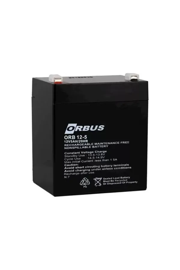 Orbus Orb12-5 12 Volt 5 Amper Kuru Akü (90x70x101 Mm) Orbus Orb12-5 12 Volt 5 Amper Kuru Akü (90x70x101 Mm)