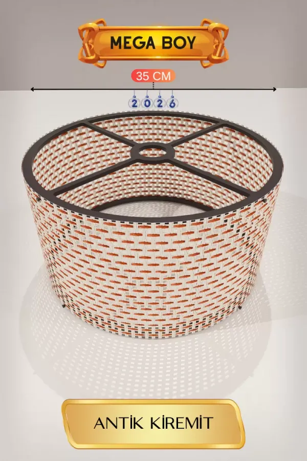 Antik Kiremit Lambader Başlığı 35 Cm Mega Boy Antik Kiremit Lambader Başlığı 35 Cm Mega Boy