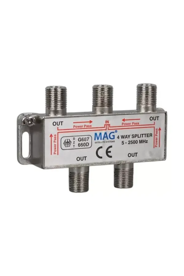 Mag 5-2500 Mhz 1/4 Splitter Mag 5-2500 Mhz 1/4 Splitter